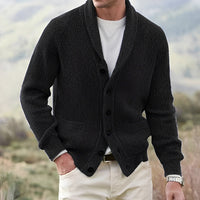 Winton - Klassischer Herren-Cardigan in Schwarz