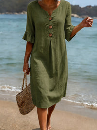 Deborah - Schickes Kleid mit Rüschenärmeln in Grün