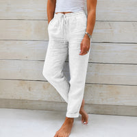 Dyan - Damenhose mit Zugband für einen lässigen Stil in Weiß