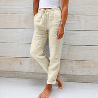 Dyan - Damenhose mit Zugband für einen lässigen Stil in Beige