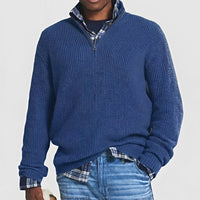 Sean - Herrenpullover mit Reißverschluss in Blau