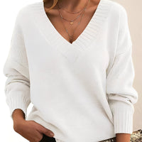 Mollie - Luftiger Damenpullover mit entspanntem Design in Weiß