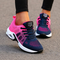 Lina - Bequeme Sneaker mit luftdurchlässiger Polsterung in Rosa Blau