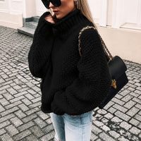 Vale - Lässiges, einfaches Rollkragen-Shirt in Schwarz