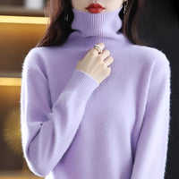 Letizia - Stilvoller Rollkragenpullover in Lavendel