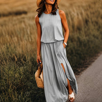 Edna - Lässiges Boho-Maxikleid aus Modal in Grau