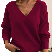 Mollie - Luftiger Damenpullover mit entspanntem Design in Rot