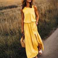 Edna - Lässiges Boho-Maxikleid aus Modal in Gelb