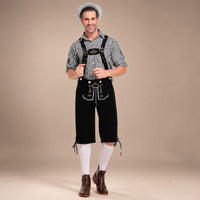Thomas - Vintage-Oktoberfest-Hosenträger-Set in Schwarz / Schwarz