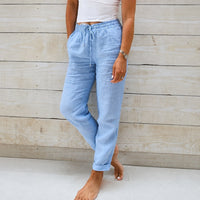 Stacy - Bequeme Damenhose aus leichtem Stoff in Blau