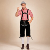 Thomas - Vintage-Oktoberfest-Hosenträger-Set in Rot / Schwarz