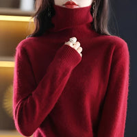 Letizia - Stilvoller Rollkragenpullover in Burgund