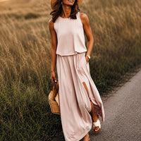 Edna - Lässiges Boho-Maxikleid aus Modal in Khaki
