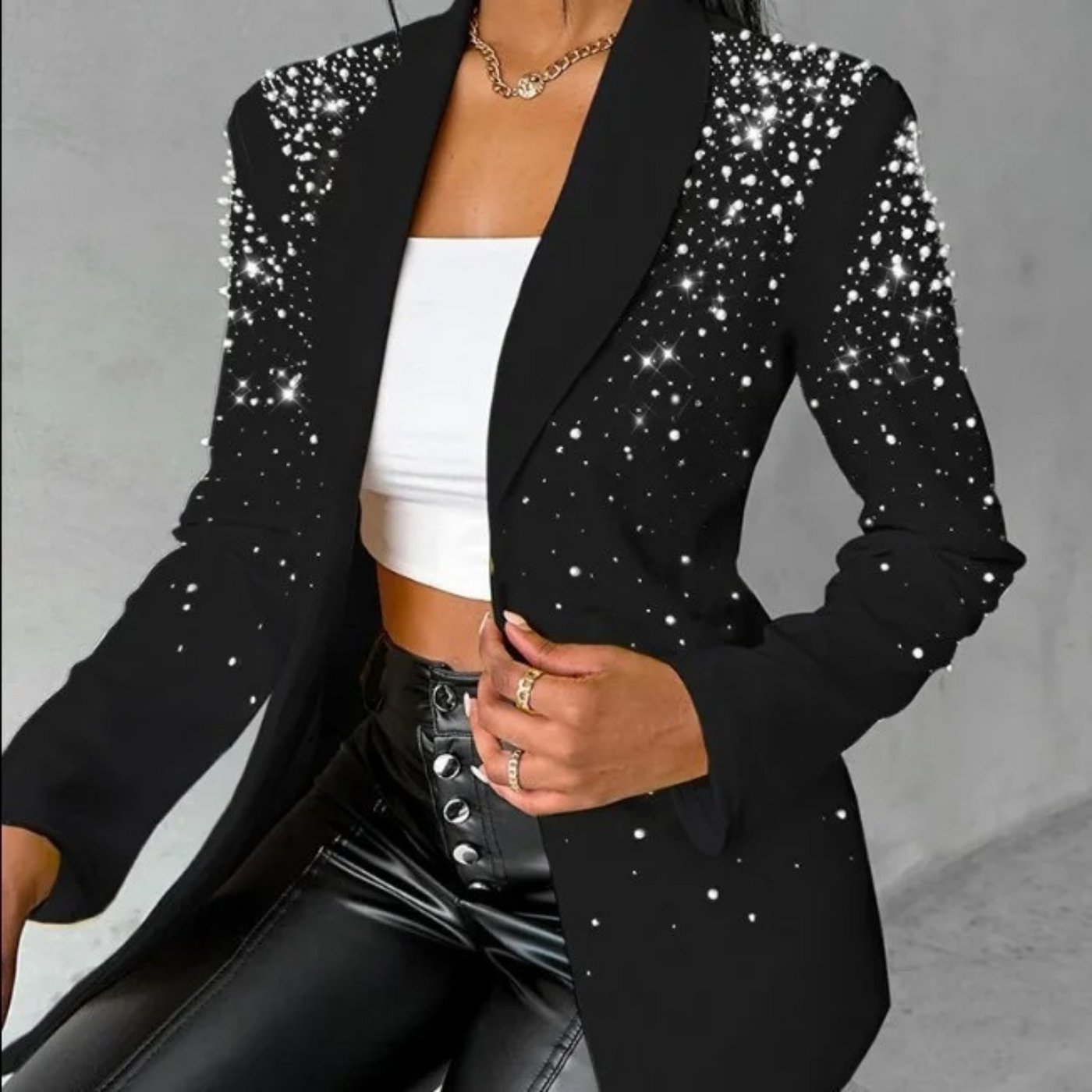 Blazer mit Perlenverzierung für Damen