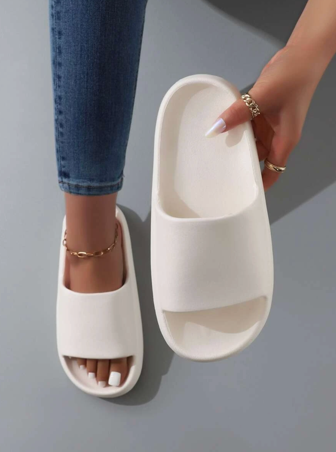 Alina | Hausschuhe Komfortable Single Band Slides Damen