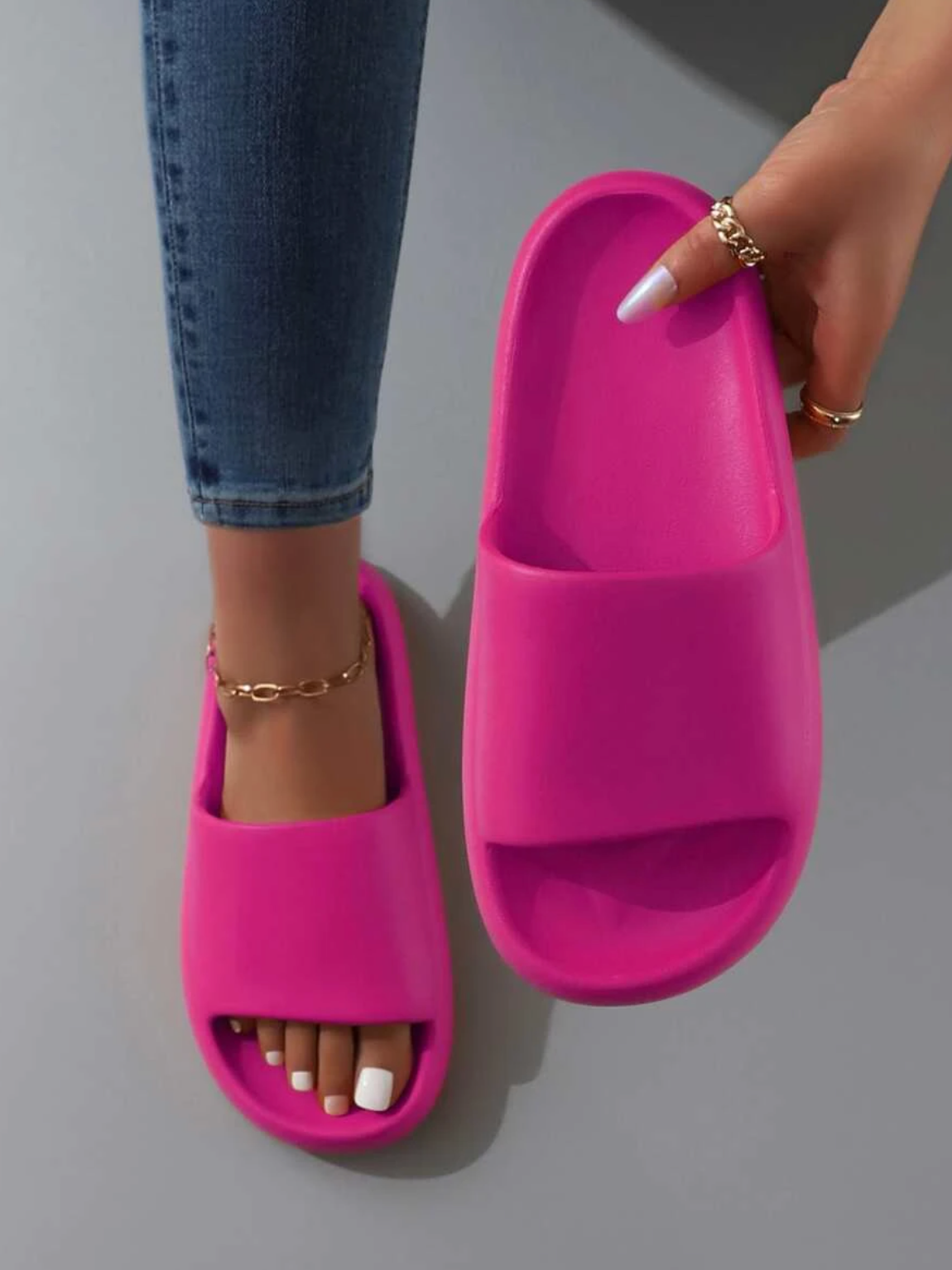 Alina | Hausschuhe Komfortable Single Band Slides Damen