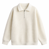 Ruben | Pullover mit Quarter-Zip in Elfenbeinweiß