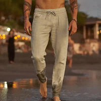 Dominik | Baumwoll-Strandhose in Khaki