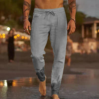 Dominik | Baumwoll-Strandhose in Grau