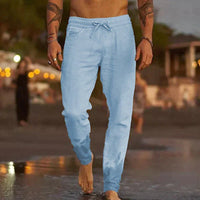 Dominik | Baumwoll-Strandhose in Hellblau