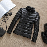 Jacke Damen Glänzend Kurz Winterjacke Modisch Warm für Urbane Outfits in Schwarz