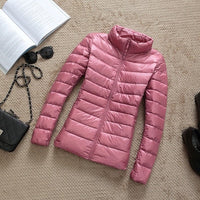 Jacke Damen Glänzend Kurz Winterjacke Modisch Warm für Urbane Outfits in Rosa