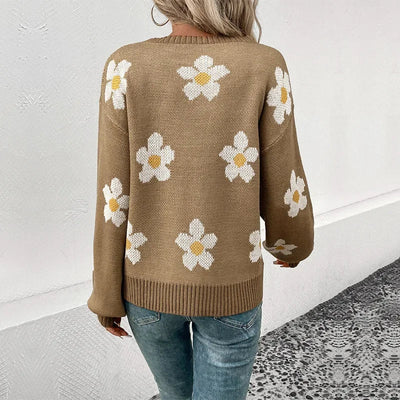 Madelief | Gebreiter Pullover mit Gänseblümchenmuster