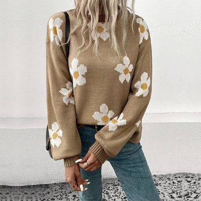 Madelief | Gebreiter Pullover mit Gänseblümchenmuster