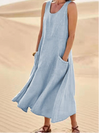 Johanna Maxi Sommerkleid | Dein bestes Sommerkleid! in Blau