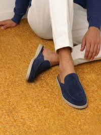 Jonas | Herren Bequeme Slip-On Pantoletten in Marineblau