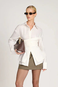 Milea | Damen Bluse Elegant Feminin Casual Modern Alltag Vielseitig in Weiß