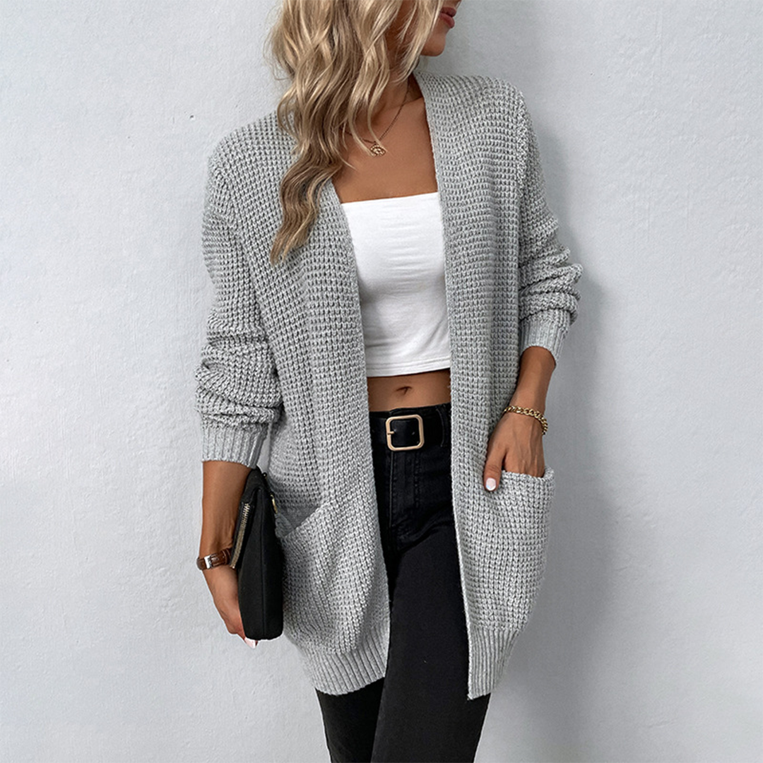 KARINA - Luxuriöse lange Fleece-Strickjacke für Damen
