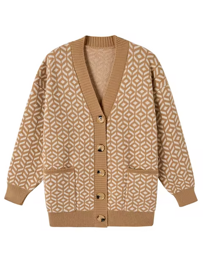 Ulrika | Strickjacke mit Geometrischem Muster und Knopfleiste