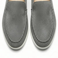 Sébastien | Herren Loafer Velours Mokassin Gummisohle Komfort Elegant in Grau