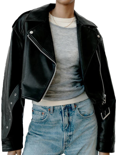 Claudia | Klassische jacke aus Kunstleder