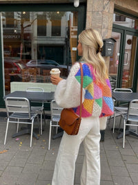 Aurelia | Damen Rundhals Langarmpullover in Regenbogen