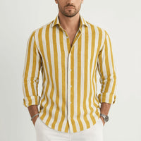 Scott | Herren Gestreiftes Button-Down Hemd in Gelb