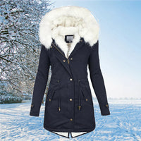 VICTORIA  - Winter Fellfutter Parka Jacke  Für Frauen in Marineblau