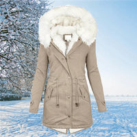 VICTORIA  - Winter Fellfutter Parka Jacke  Für Frauen in Khakifarben
