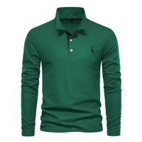 Antoine - Langärmeliges Herren-Poloshirt für den Alltag in Grün