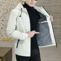 Xander - 2025 Mode Jacke mit Kapuze Windjacke in Grau