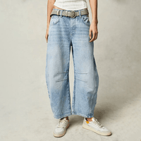 Vanessa | Damen High Waist Jeans Locker Reißverschluss Modern Denim in Hellblau