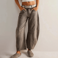 Vanessa | Damen High Waist Jeans Locker Reißverschluss Modern Denim in Grau