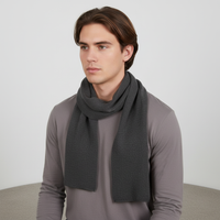 Langer Gestrickter Unisex Schal mit Rippenstruktur in Dunkelgrau