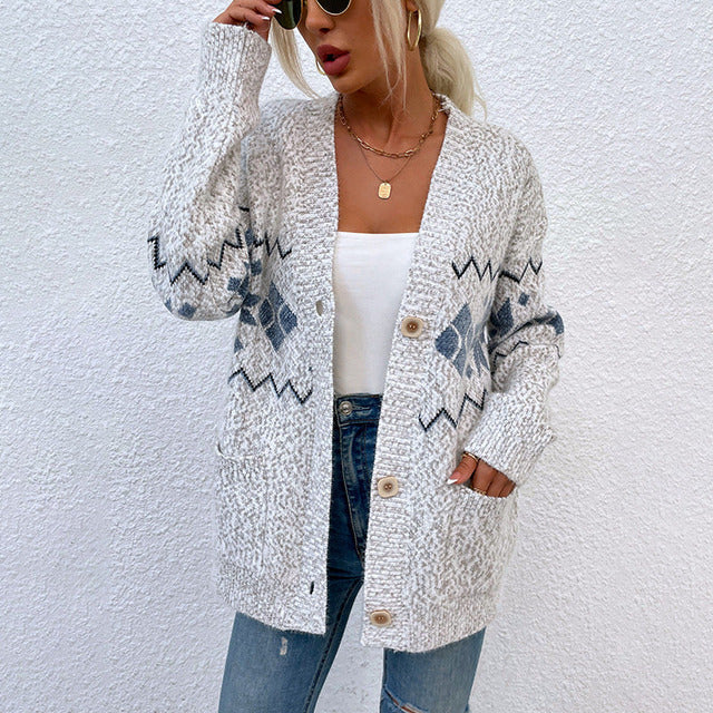 Zitaran | Warme Damen Strickjacke mit Langen Ärmeln
