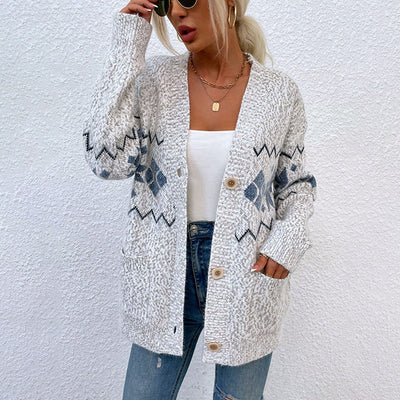 Zitaran | Warme Damen Strickjacke mit Langen Ärmeln