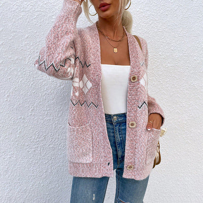 Zitaran | Warme Damen Strickjacke mit Langen Ärmeln