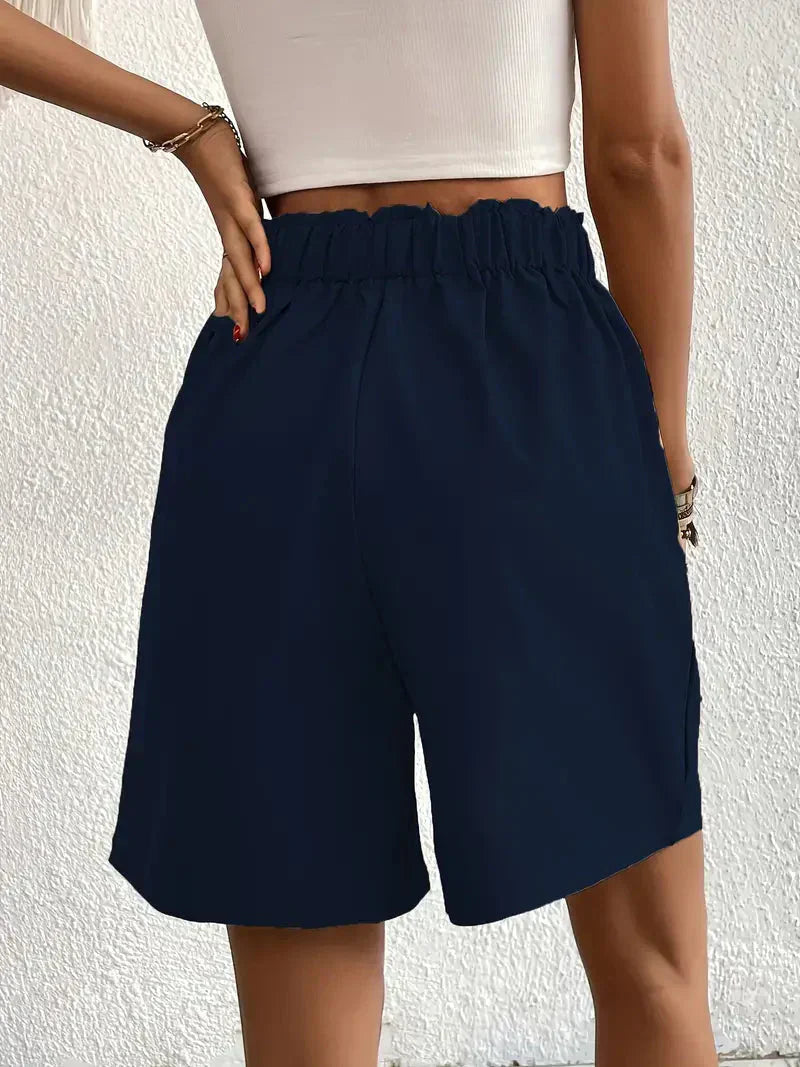 Damen Leinen-Shorts mit hoher Taille
