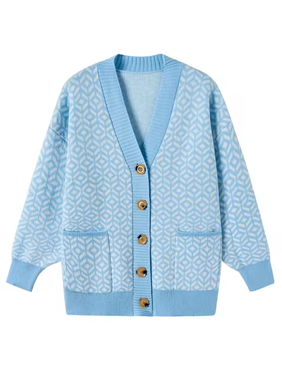 Ulrika | Strickjacke mit Geometrischem Muster und Knopfleiste