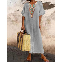 Damen Sommer Maxikleid in Grau